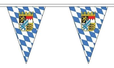 Bavaria Crest Bunting Triangle 5m - 12 Flags