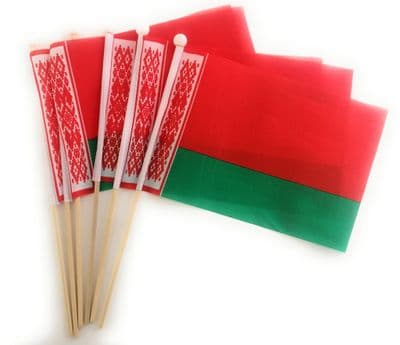 Belarus Hand Flag - 6 Pack