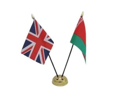 Belarus with UK Friendship Table Flag