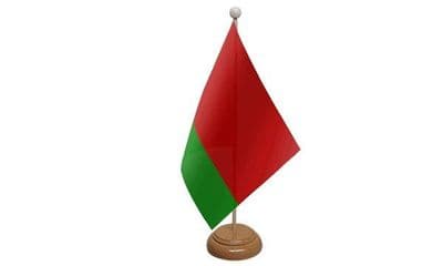 Belarus Wooden Table Flag