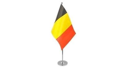 Belgium Satin Table Flag