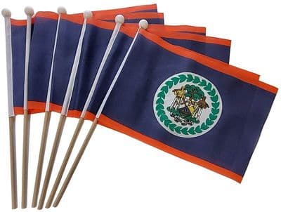 Belize Hand Flag - 6 Pack