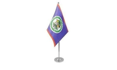 Belize Table Flag - Satin