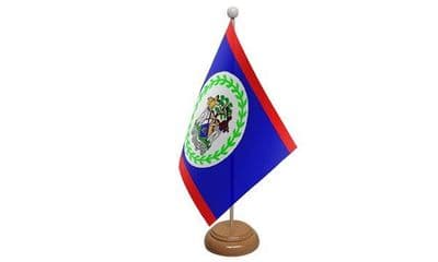 Belize Table Flag - Wood