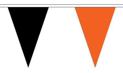 Black & Orange Triangle Bunting (5m) - 12 Flags