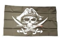 Black Skull & Cross Sabres Pirate Flag | NWFlags
