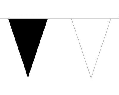 Black & White Triangle Bunting (20m) - 54 Flags