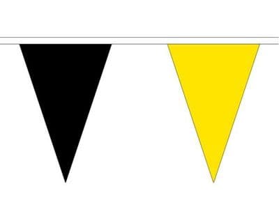 Black & Yellow Triangle Bunting (20m) - 54 Flags