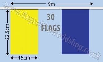 Blue and Yellow Alternating Bunting 9m