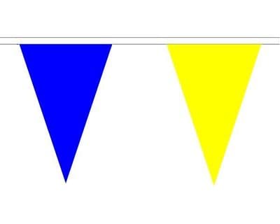 Blue & Yellow Triangle Bunting (5m) - 12 Flags
