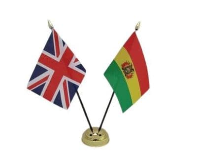 Bolivia with UK Friendship Table Flag