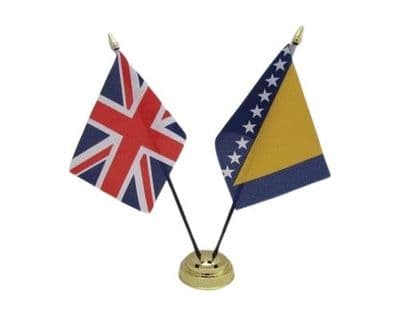 Bosnia & Herzegowina with UK Friendship Table Flag