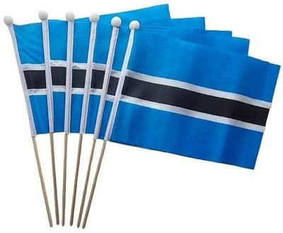 Botswana Hand Flag - 6 Pack