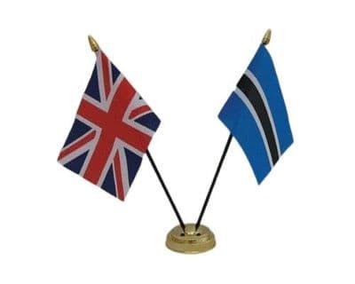 Botswana with UK Friendship Table Flag
