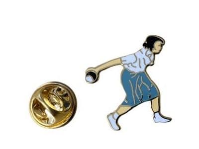 Bowler Lady Pin Badge