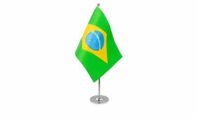 Brazil Table Flag - Satin