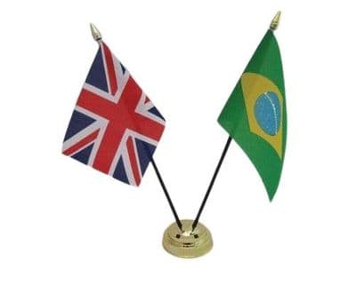 Brazil with UK Friendship Table Flag