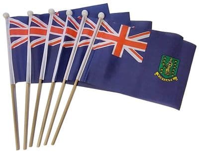 British Virgin Islands Hand Flag - 6 Pack
