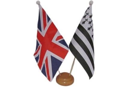 Brittany Friendship Table Flag - Wood