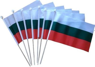Bulgaria Hand Flag - 6 Pack