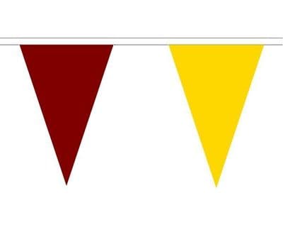 Burgundy & Gold Triangle Bunting (20m) - 54 Flags