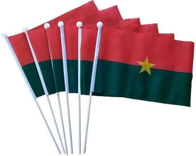 Burkina Faso Hand Flag - 6 Pack