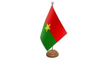 Burkina Faso Wooden Table Flag