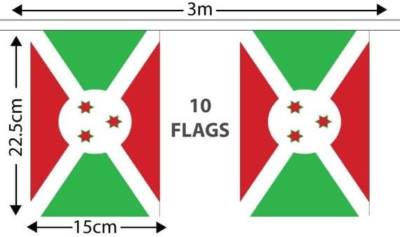Burundi Bunting Small | Buy Burundi Small Bunting | NWFlags