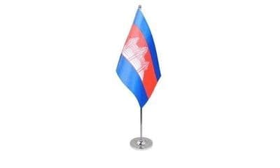 Cambodia Satin Table Flag