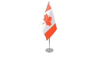 Canada Satin Table Flag