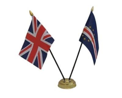 Cape Verde with UK Friendship Table Flag