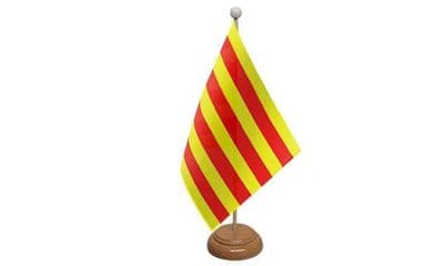 Catalonia Table Flag - Wood