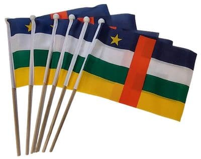 Central African Republic Hand Flag - 6 Pack