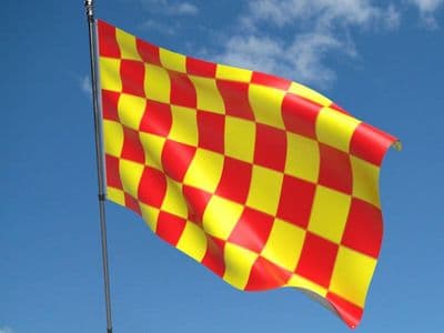 Checkered 5ft x 3ft Red and Yellow Flag