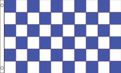 Checkered GIANT Blue and White Flag - 8ft x 5ft