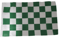 Checkered Sleeved Green & White Flag | NWFlags