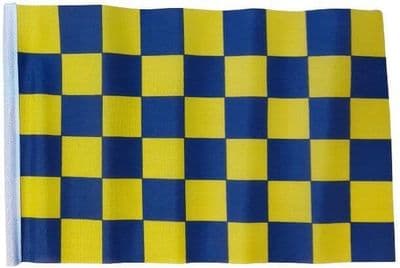 Checkered Mini Blue and Yellow Flag - 9