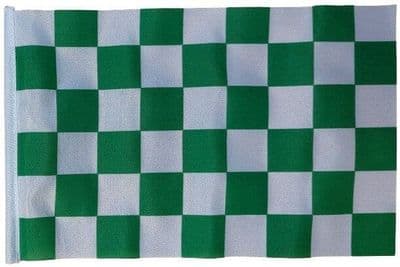 Checkered Mini Green and White Flag - 9