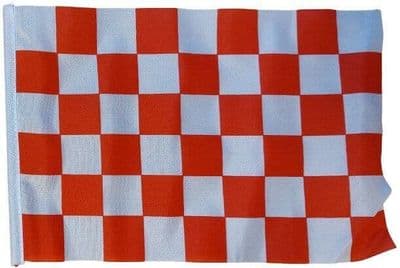 Checkered Mini Red and White Flag - 9