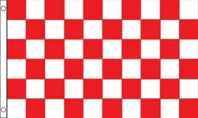 Checkered Red and White Flag - 8ft x 5ft | Standard Polyester