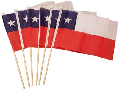 Chile Hand Flag - 6 Pack