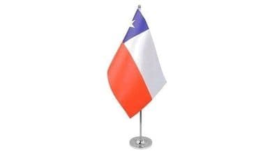 Chile Satin Table Flag