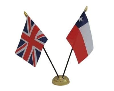 Chile with UK Friendship Table Flag
