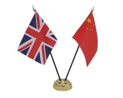 China with UK Friendship Table Flag