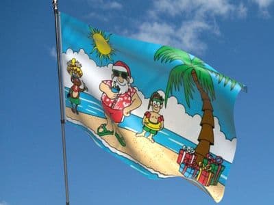 Christmas Beach Island 5ft x 3ft Flag