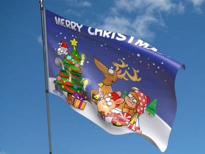 Christmas Scene Flag 5ft x 3ft