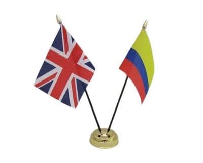 Colombia with UK Friendship Table Flag