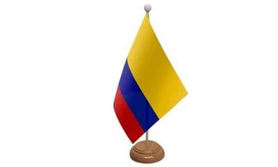 Colombia Wooden Table Flag