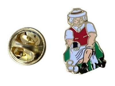 Comic Bowler Lady Pin Badge