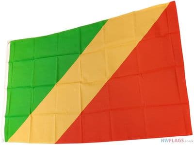 Congo Brazzaville Republic of the Congo Flag - 5ft x 3ft | Standard Polyester